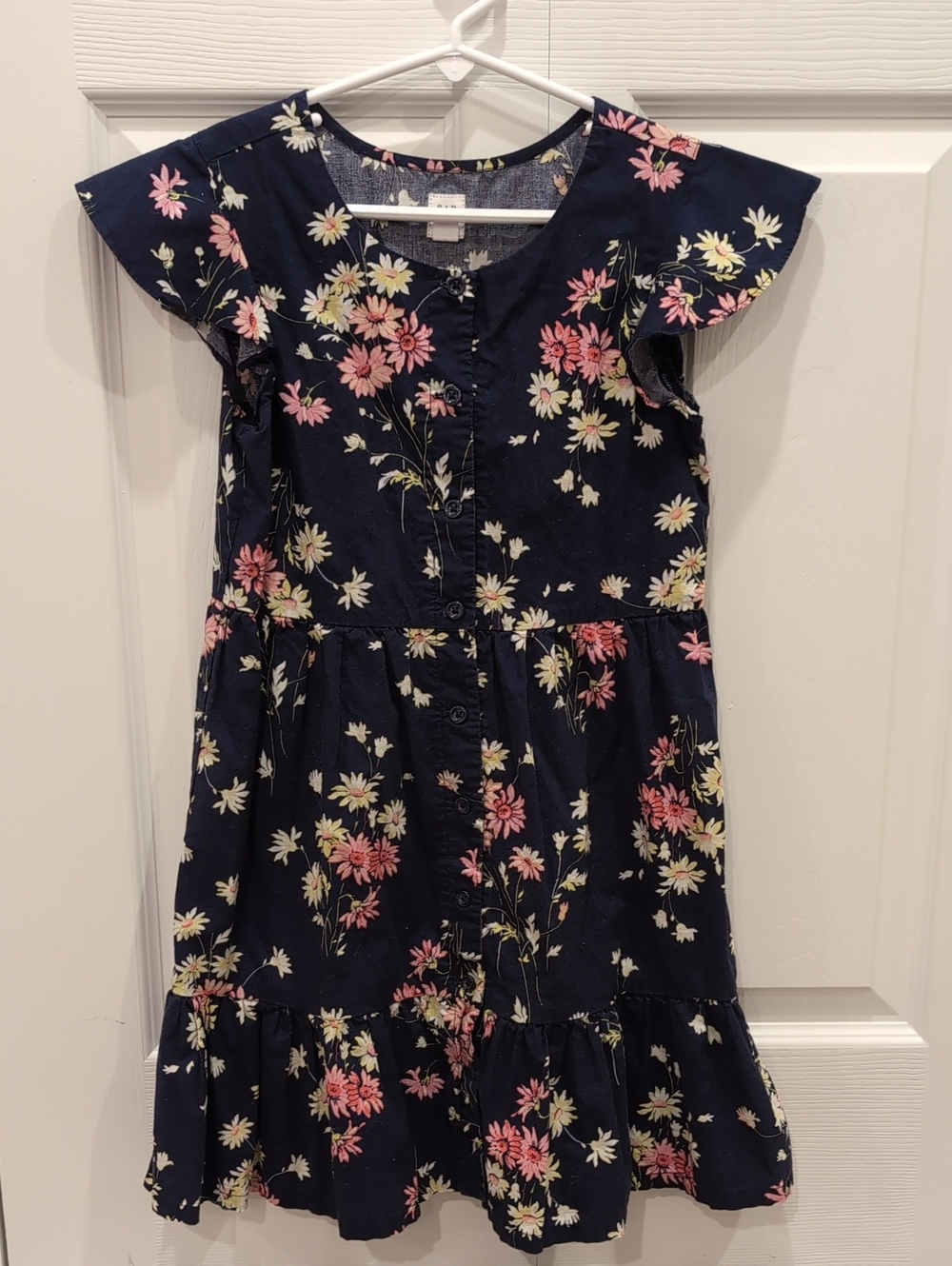GAP Navy Floral Button-Front Dress